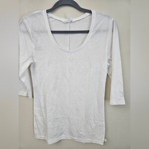Victoria's Secret White Scoop Neck Long Sleeve Top
